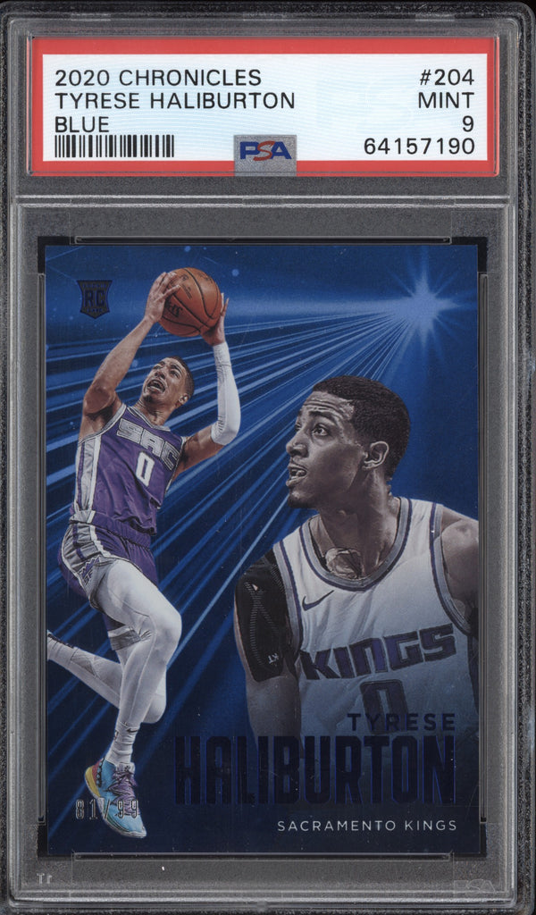 Tyrese Haliburton 2020/21 Prizm Chronicles Blue  RC 81/99 PSA 9