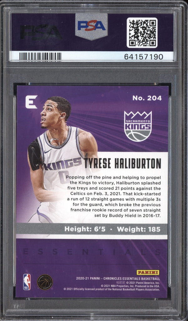 Tyrese Haliburton 2020/21 Prizm Chronicles Blue  RC 81/99 PSA 9