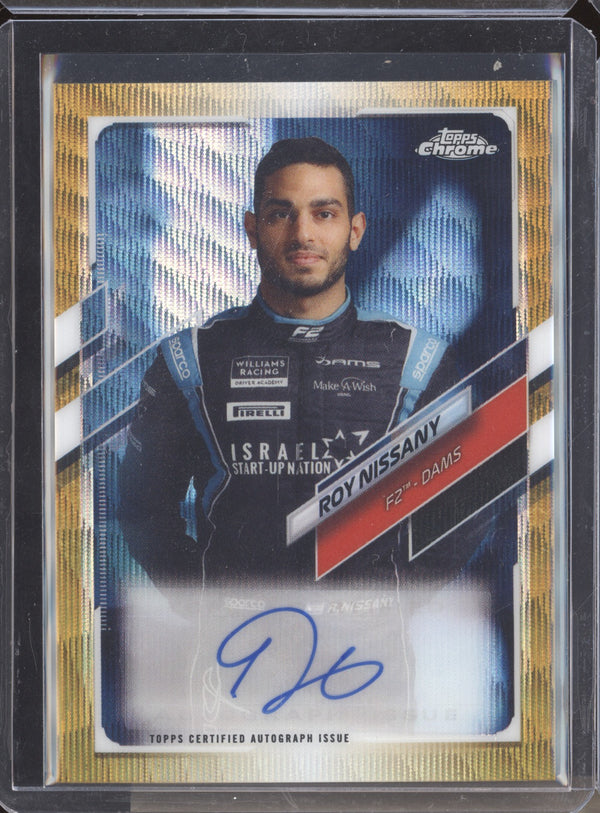 Roy Nissany 2021 Topps Chrome Formula One CA-RN Gold Wave Auto 32/50