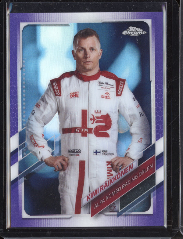 Kimi Raikkonen 2021 Topps Chrome Formula One Purple Refractor 2/399