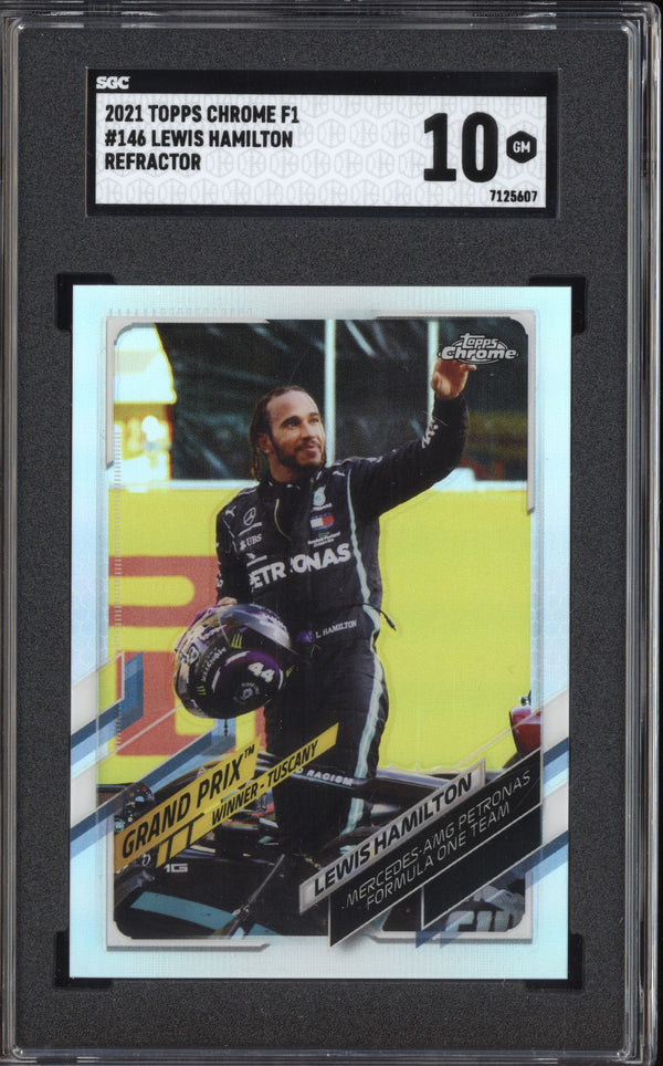 Lewis Hamilton 2021 Topps Chrome Formula One Refractor SGC 10