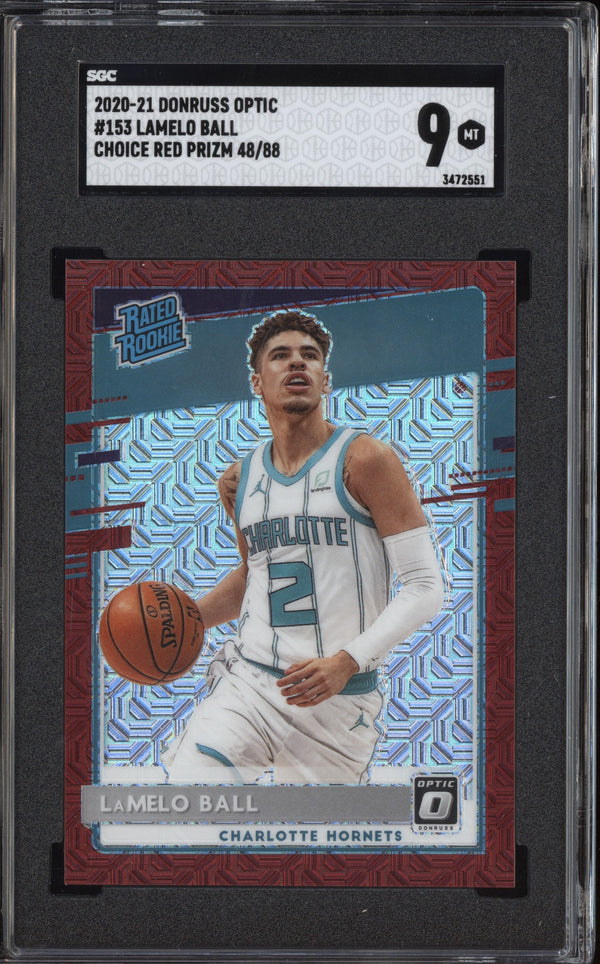 LaMelo Ball 2020/21 Panini Optic Choice Red RC 48/88 SGC 9