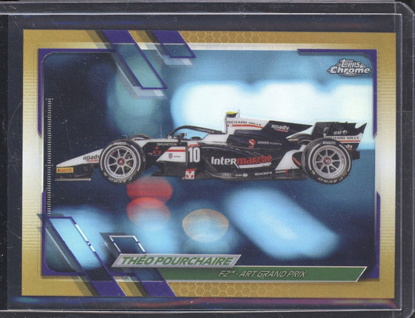 Theo Pourchaire 2021 Topps Chrome Formula One Gold Purple Refractor