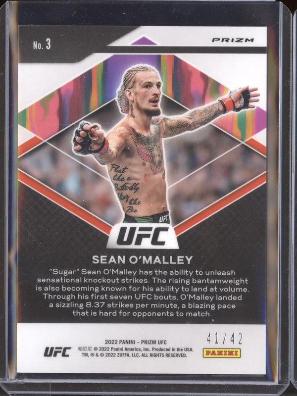 Sean O'Malley 2022 Panini Prizm UFC 3 Fearless Pink Pulsar 41/42