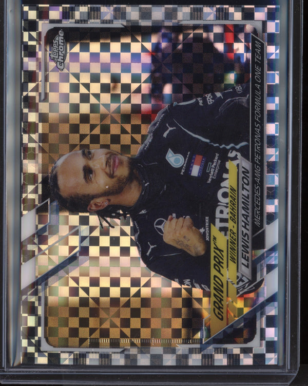 Lewis Hamilton 2021 Topps Chrome Formula One Checker Flag