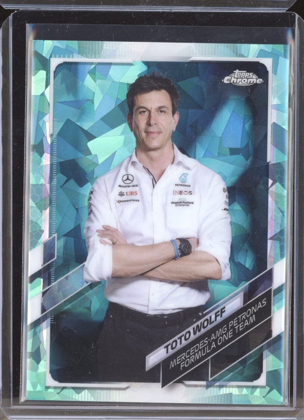 Toto Wolff 2021 Topps Chrome Sapphire Formula One 81 Aqua 38/99