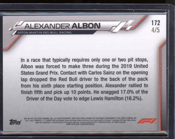 Alexander Albon 2020 Topps Chrome Formula One Red Refractor RC 4/5