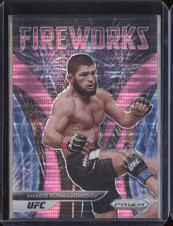 Khabib Nurmagomedov 2022 Panini Prizm UFC 5 Fireworks Pink Pulsar 25/42