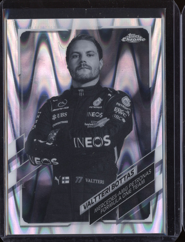 Valtteri Bottas 2021 Topps F1 Chrome Black & White Ray Wave