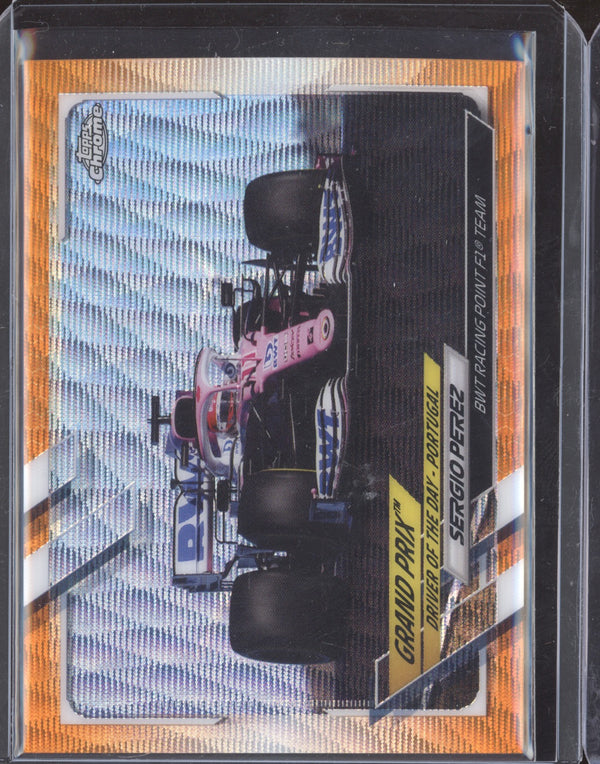 Sergio Perez 2021 Topps Chrome Formula One 160 Orange Wave 10/25