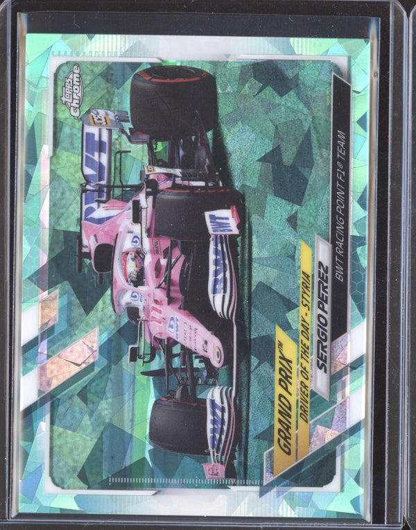 Sergio Perez 2021 Topps Chrome Sapphire Formula One 169 Aqua 64/99