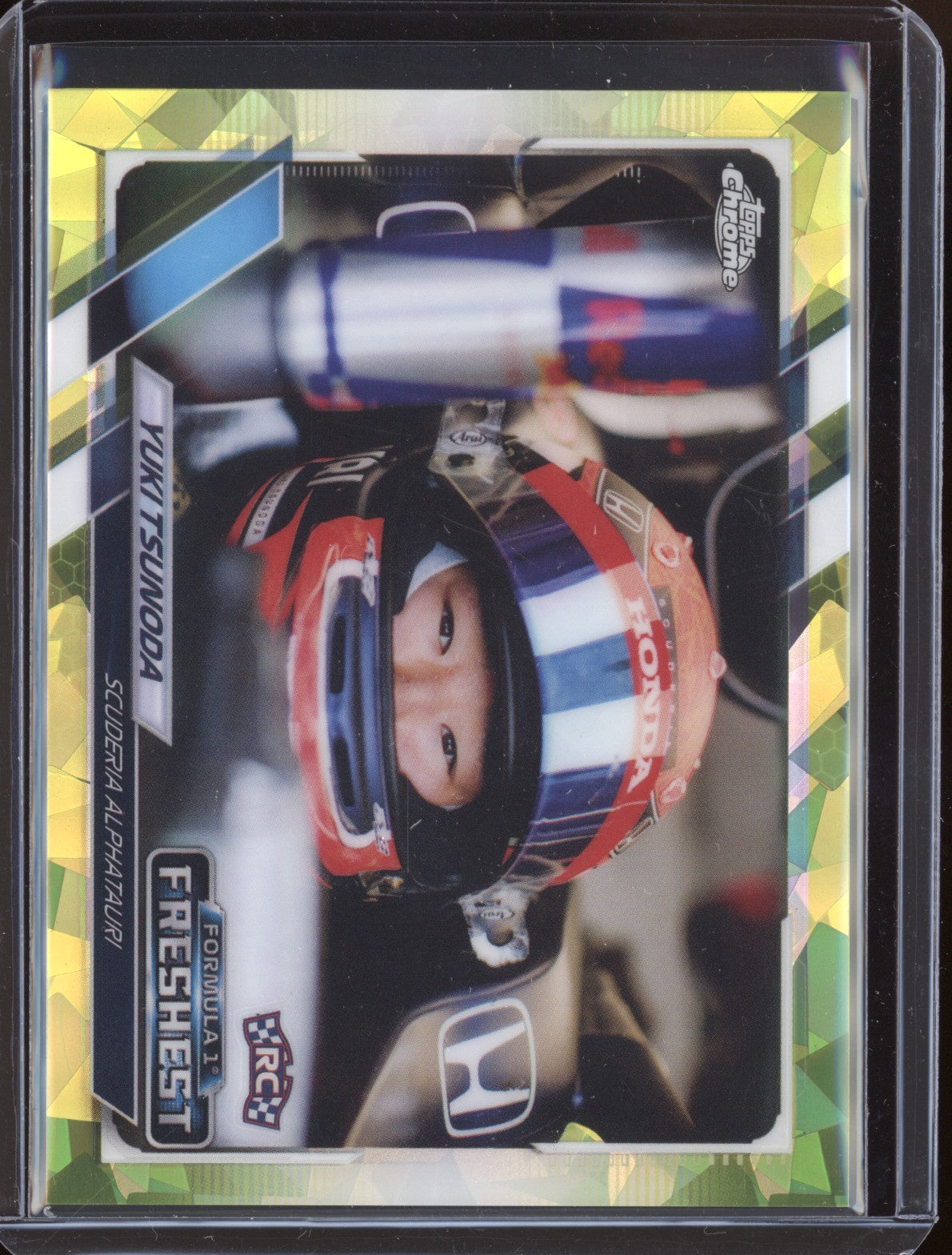 Yuki Tsunoda 2021 Topps Chrome Sapphire Formula One Variation 173 Chartreuse 19/199