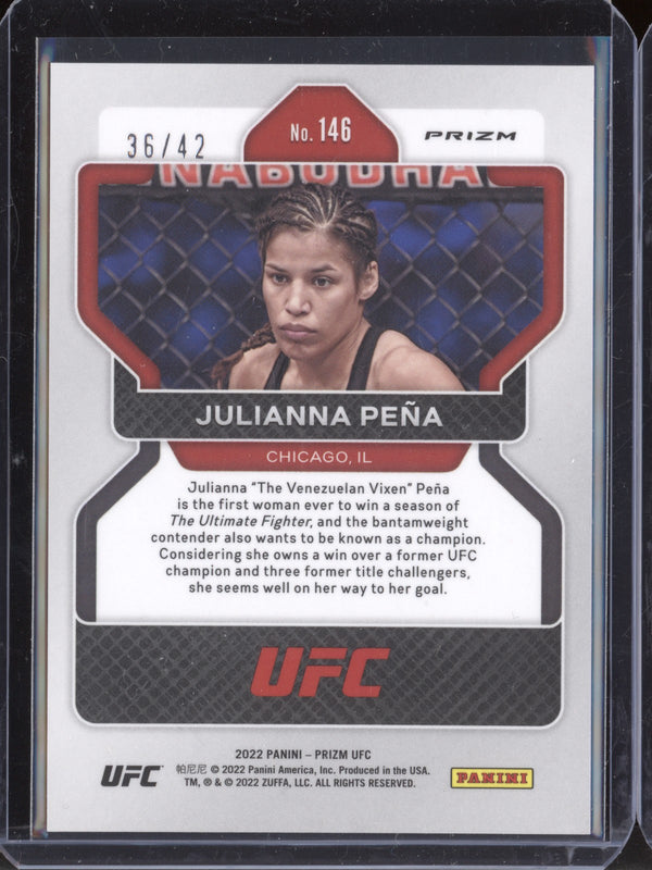 Julianna Pena 2022 Panini Prizm UFC 146 Pink Pulsar 36/42