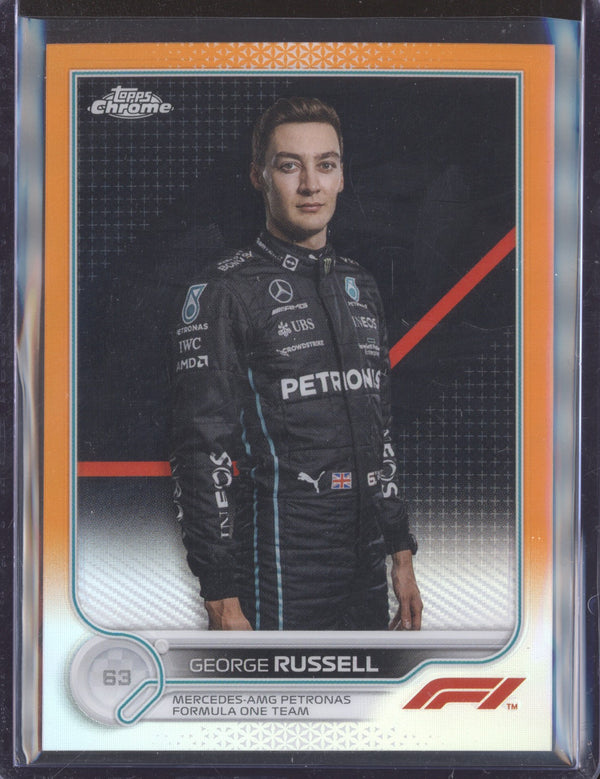 George Russell 2022 Topps Chrome Formula One 17 Orange Refractor 8/25
