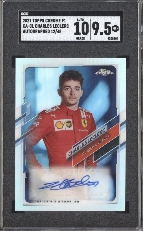 Charles Leclerc 2021 Topps Chrome Formula 1 CA-CL Auto 12/48 SGC 9.5/10