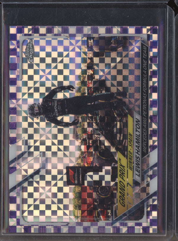 Lewis Hamilton 2021 Topps Chrome Formula One 143 Purple Checker Flag 124/199