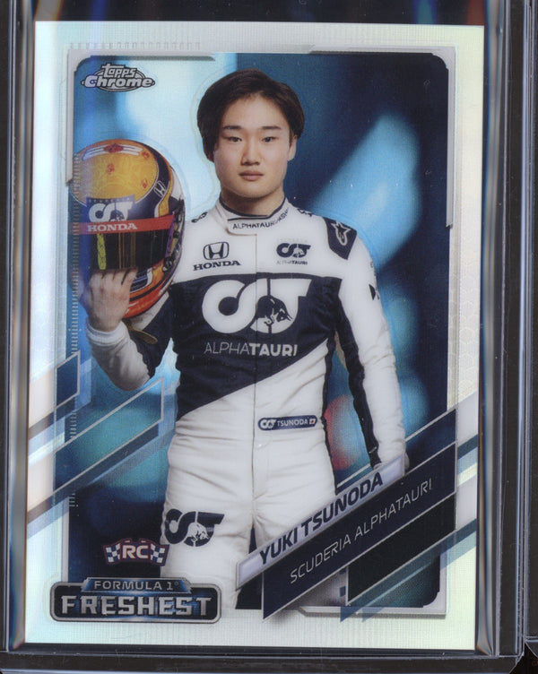 Yuki Tsunoda 2021 Topps Chrome Formula One Refractor RC