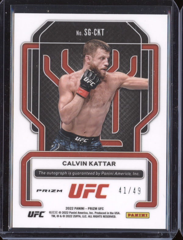 Calvin Kattar 2022 Panini Prizm UFC SG-CKT Signatures Blue 41/49