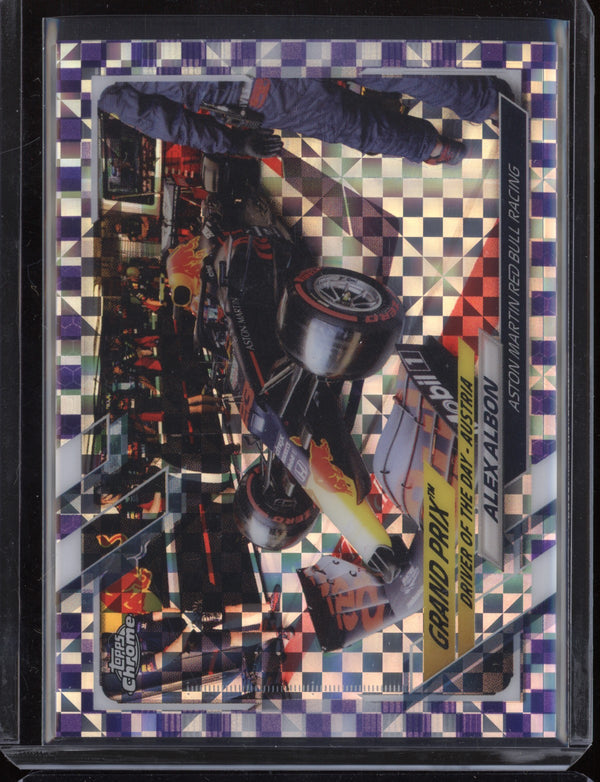 Alex Albon 2021 Topps Chrome Formula One Purple Checker Flag 64/199