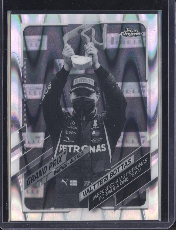 Valtteri Bottas 2021 Topps Chrome Formula One Black & White Ray Wave