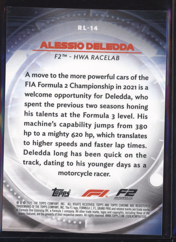 Alessio Deledda 2021 Topps Chrome Formula One (F1) Red Liners