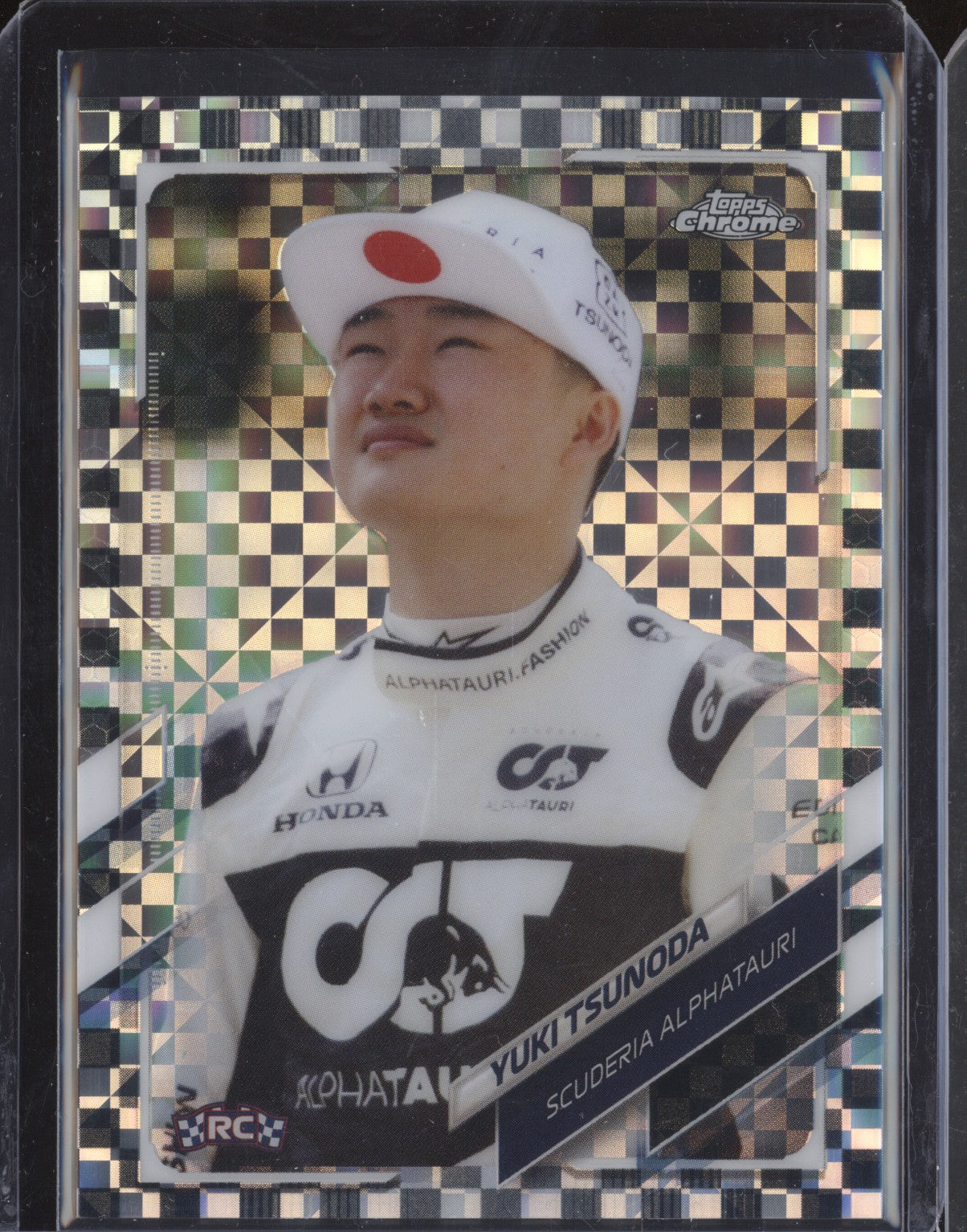 Yuki Tsunoda 2021 Topps Chrome Formula One 49 Checker Flag RC