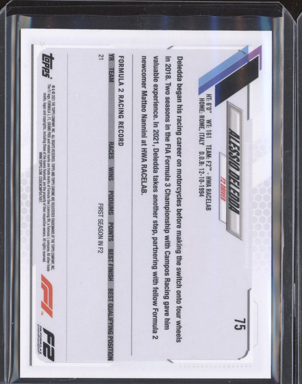 Alessio Deledda 2021 Topps Chrome Formula One 75 Checker Flag