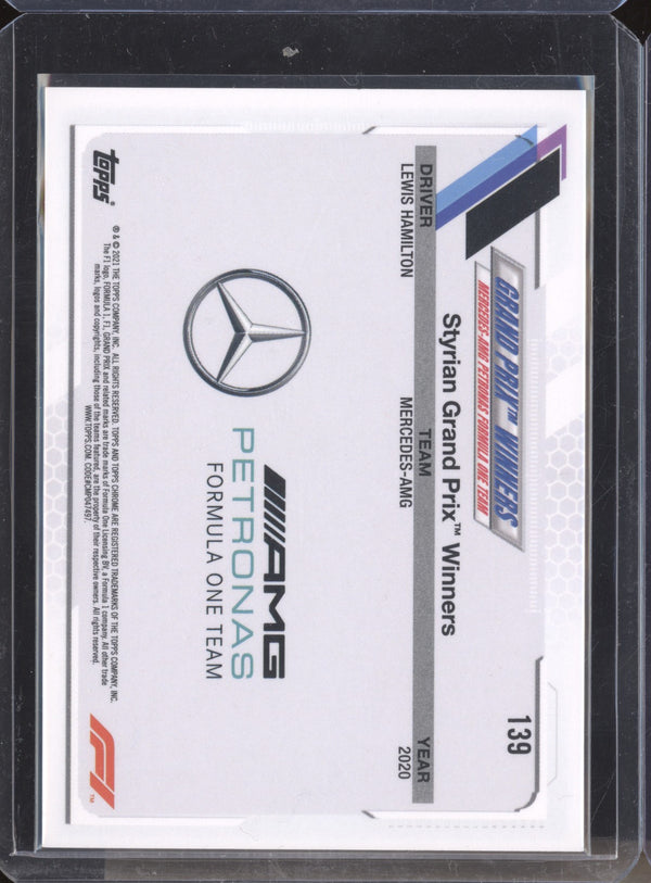 Lewis Hamilton 2021 Topps Chrome Formula One 139 Checker Flag