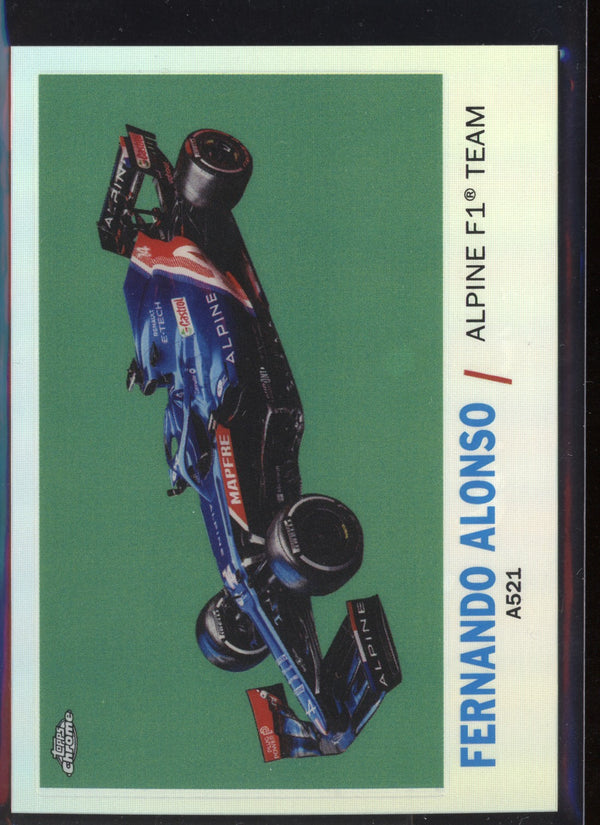 Fernando Alonso 2021 Topps Chrome Formula One (F1) 1961 Topps Sports Cars