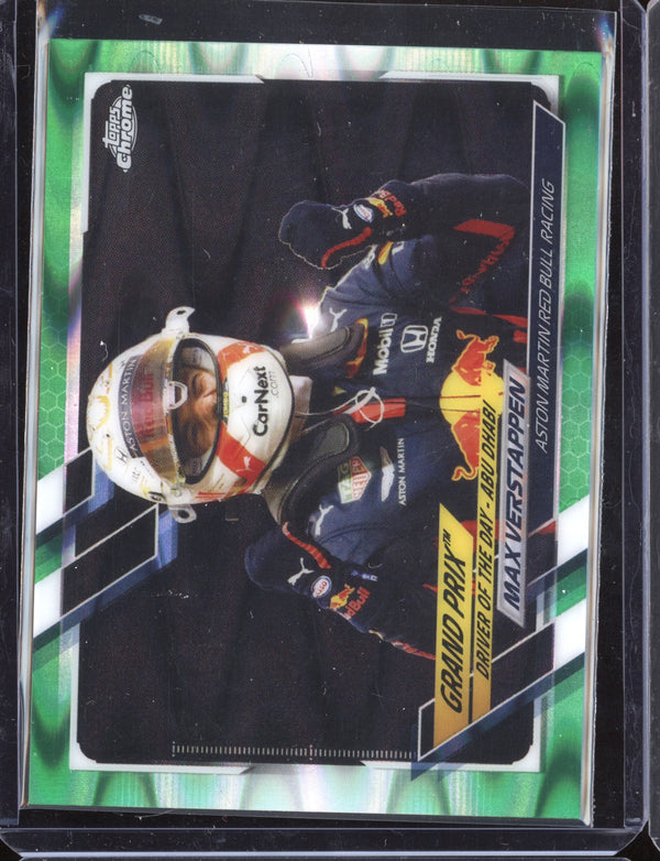 Max Verstappen 2021 Topps Chrome Formula One Green Ray Wave 49/99