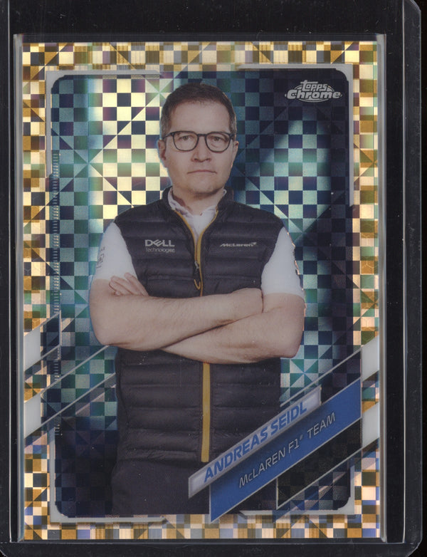 Andreas Seidl 2021 Topps Chrome Formula One Gold Checker Flag 23/50