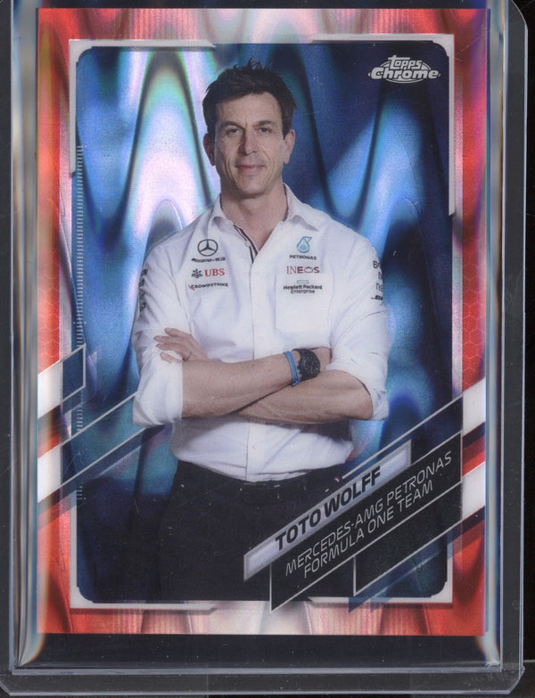 Toto Wolff 2021 Topps Chrome Formula One Red Ray Wave 3/5