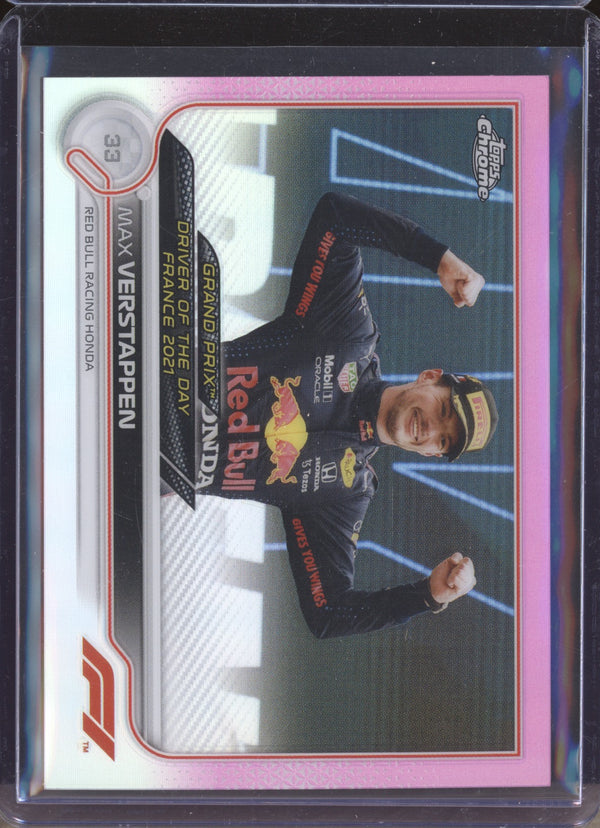 Max Verstappen 2022 Topps Chrome Formula One 179 Pink Refractor 43/75