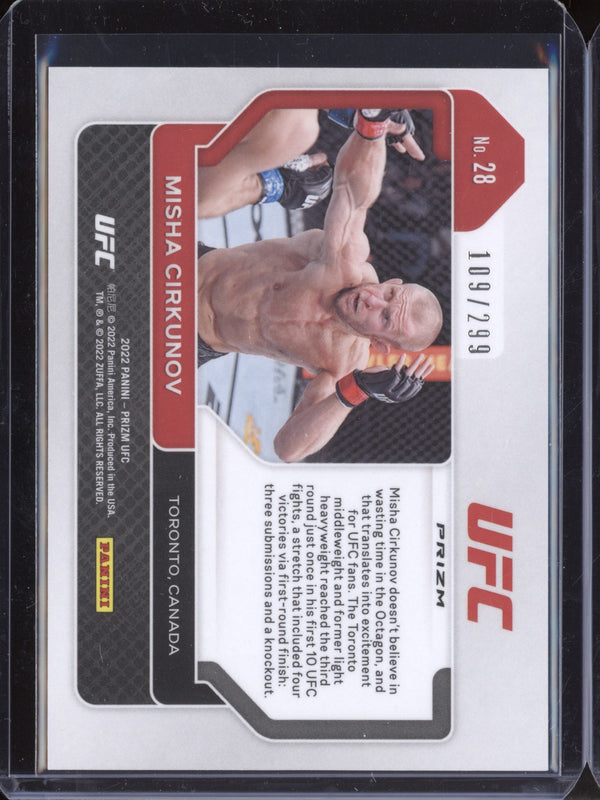 Misha Cirkunov 2022 Panini Prizm UFC 28 Red 109/299