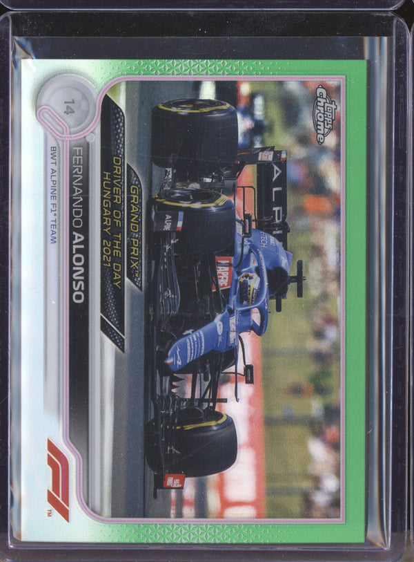 Fernando Alonso 2022 Topps Chrome Formula One 183 Green Refractor 89/99