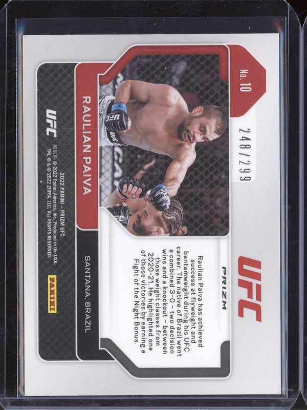 Raulian Paiva 2022 Panini Prizm UFC 10 Red RC 248/299