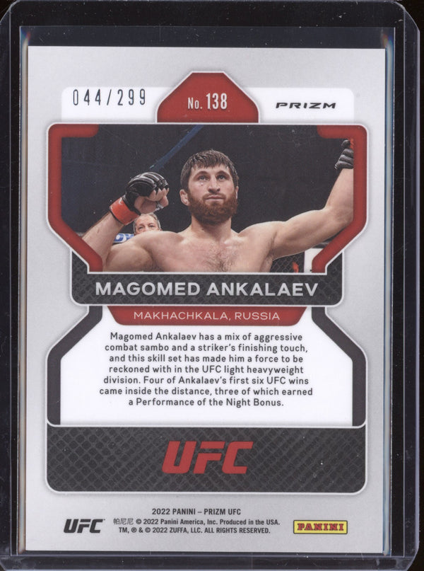 Magomed Ankalaev 2022 Panini Prizm UFC 138 Red 44/299