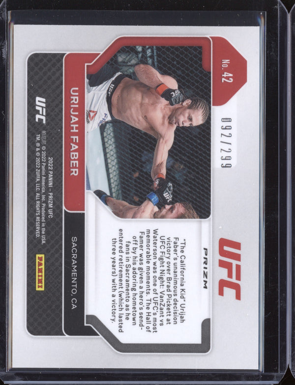 Urijah Faber 2022 Panini Prizm UFC 42 Red 92/299