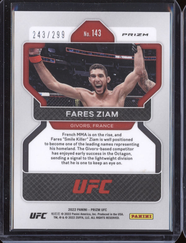 Fares Ziam 2022 Panini Prizm UFC 143 Red RC 243/299