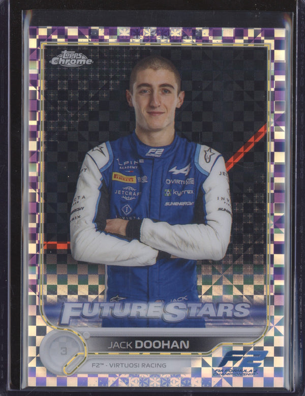 Jack Doohan 2022 Topps Chrome Formula One 79 Purple Checker Flag Refractor 83/199