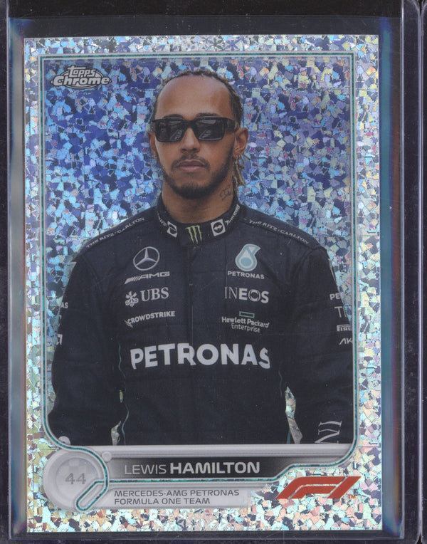 Lewis Hamilton 2022 Topps Chrome Formula One 6 Speckle Refractor 187/299