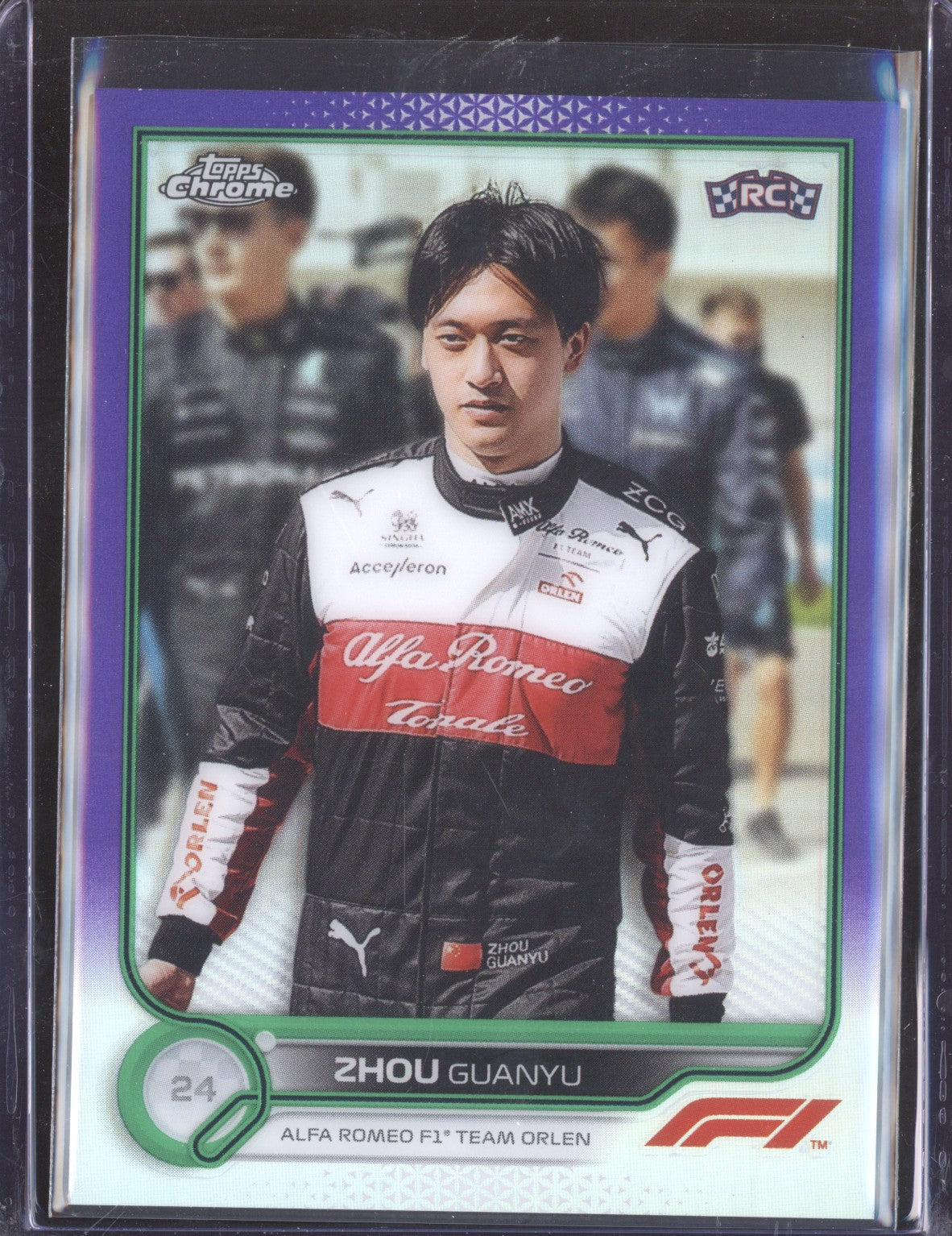 Zhou Guanyu 2022 Topps Chrome Formula 1 68 Purple Green RC