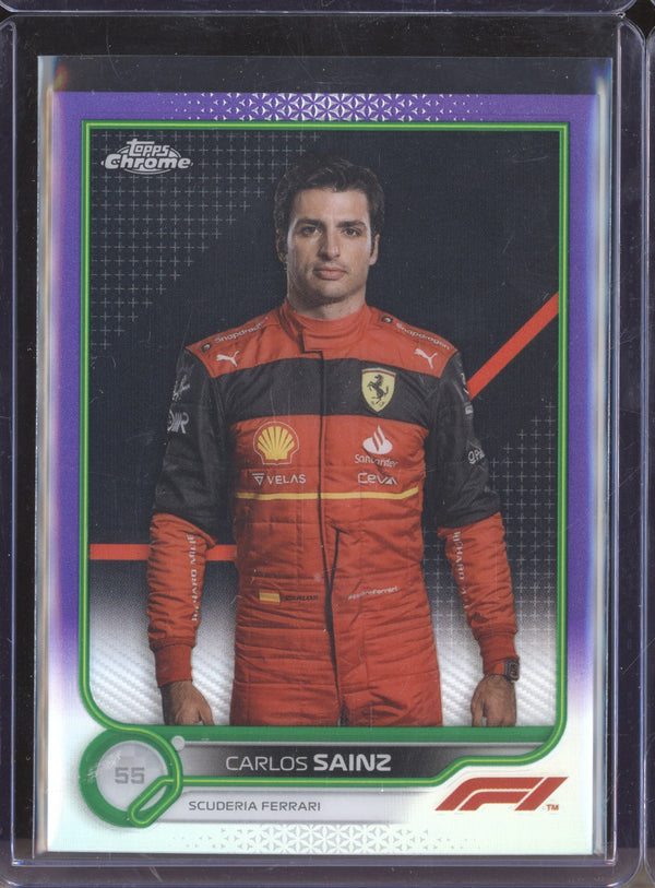 Carlos Sainz 2022 Topps Chrome Formula 1 29 Purple Green