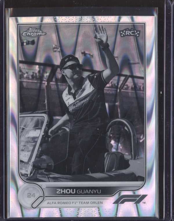 Zhou Guanyu 2022 Topps Chrome Formula 1 66 Black & White Raywave RC