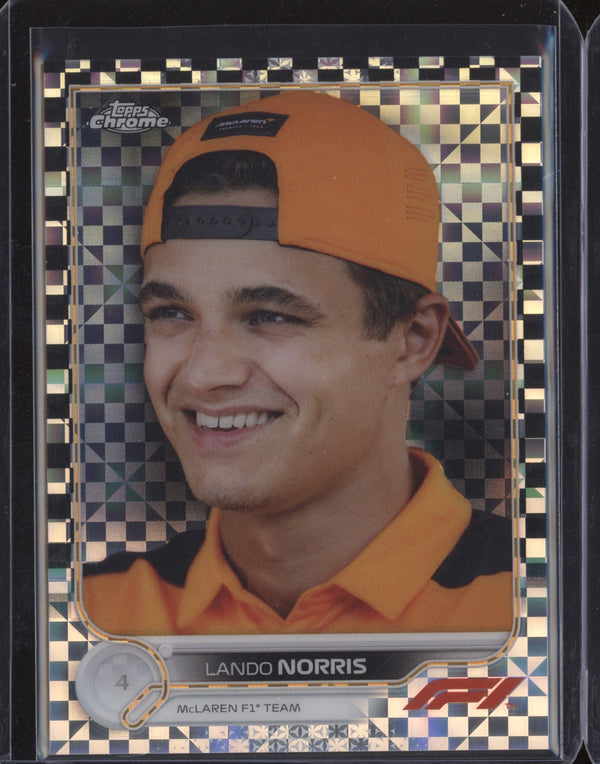 Lando Norris 2022 Topps Chrome Formula One 34 Checker Flag Refractor