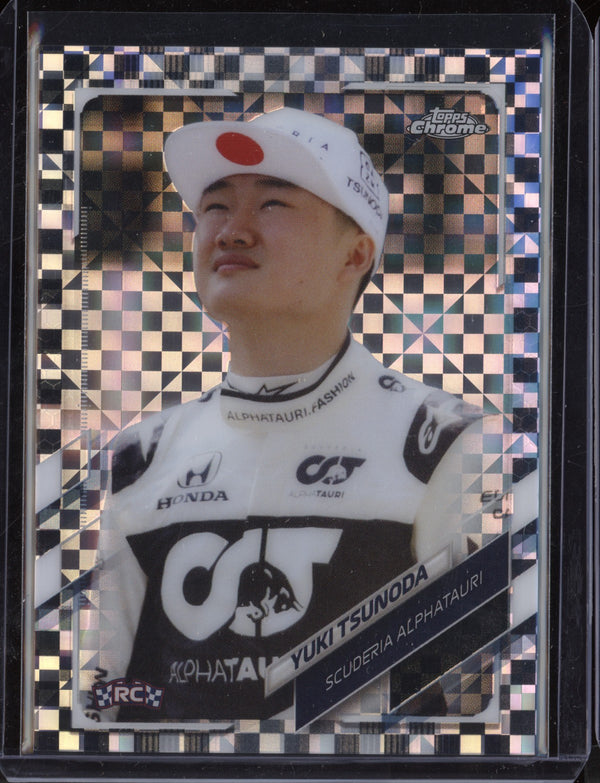 Yuki Tsunoda 2021 Topps F1 Chrome Checkered Flag RC