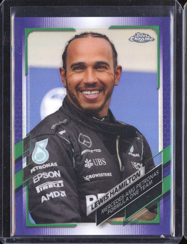 Lewis Hamilton 2021 Topps F1 Chrome Purple Green Refractor