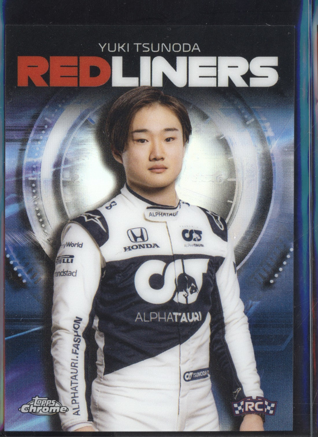 Yuki Tsunoda 2021 Topps Chrome Formula One (F1) Red Liners