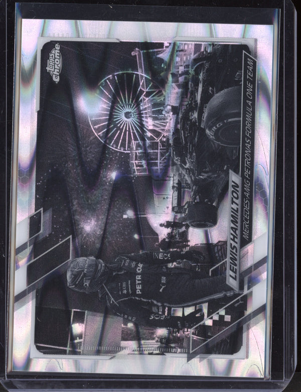 Lewis Hamilton 2021 Topps F1 Chrome Black & White Ray Wave