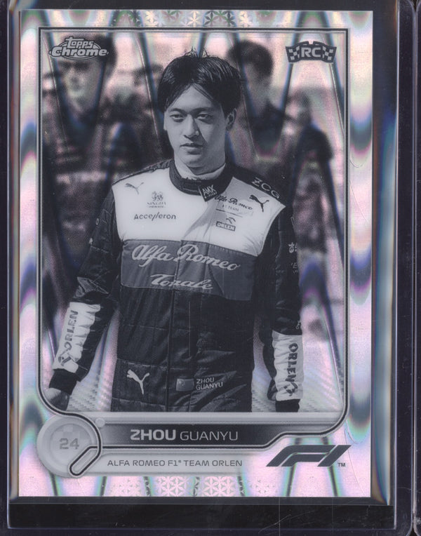 Zhou Guanyu 2022 Topps Chrome Formula 1 68 Black & White Raywave RC